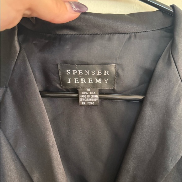 Vintage Spenser Jeremy Black Silk Wrap Top size 10 NWT - Picture 2 of 9